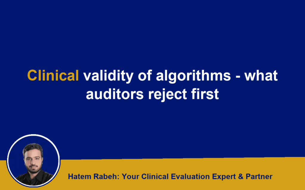 Clinical validity of algorithms – what auditors reject first