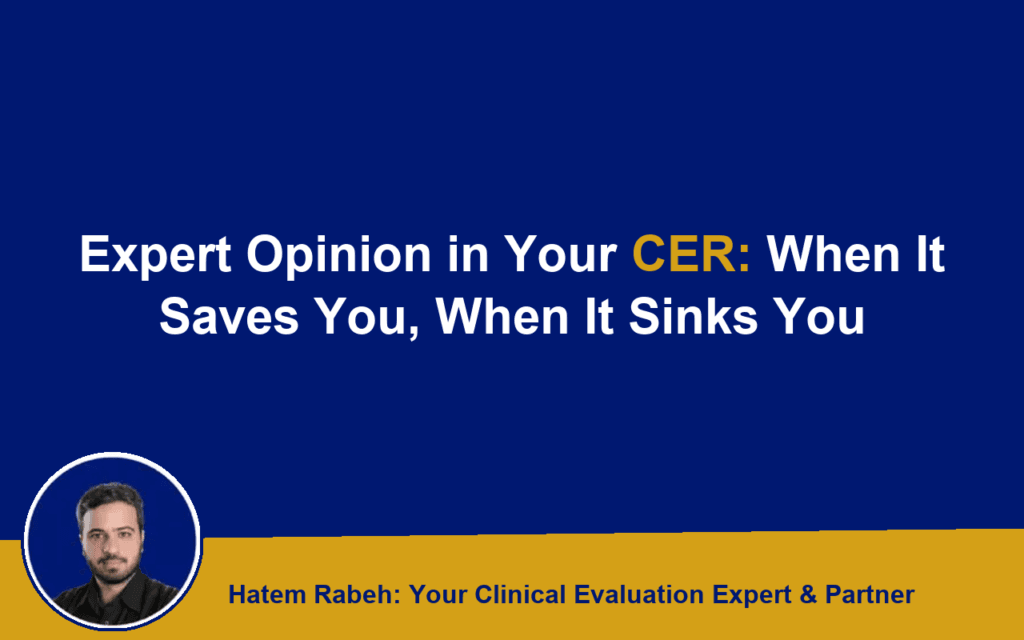 Expert Opinion in Your CER: When It Saves You, When It Sinks You