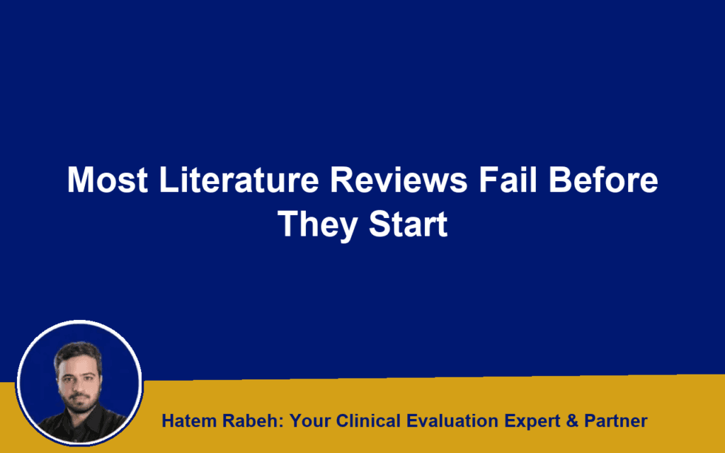 Most Literature Reviews Fail Before They Start