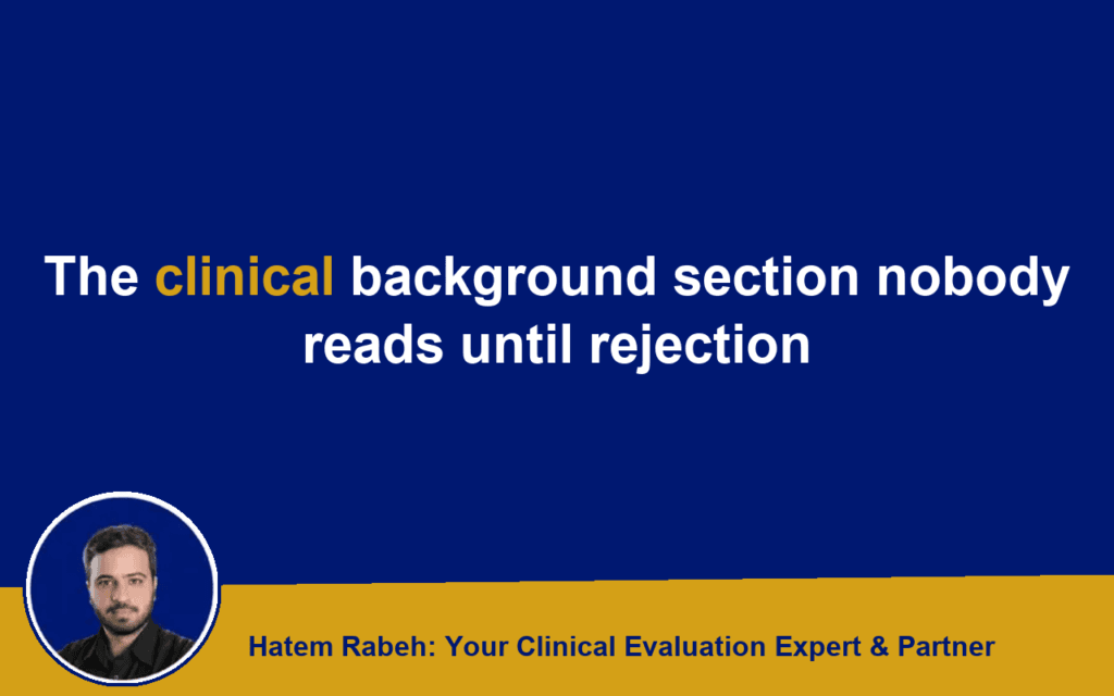 The clinical background section nobody reads until rejection
